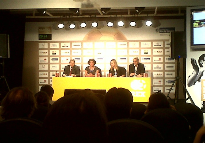 Coletiva de imprensa em evento esportivo