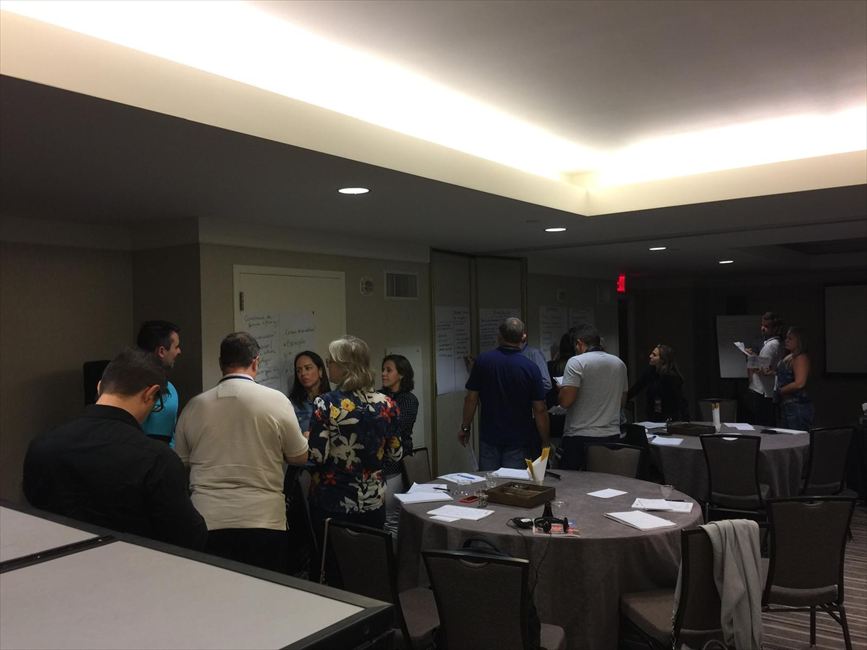 Atividade em grupo durante workshop internacional